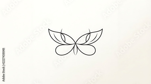 Elegant Butterfly Line Art Symmetry on Light Background