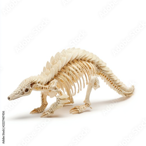 Full Skeletal Structure Of An Armadillo Isolated On A Clean White Background Studio Photography