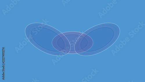 WebMinimalist Geometric Wing Illustration Featuring Overlapping Blue Ovals On A Clean Blue Background For Modern Branding Design