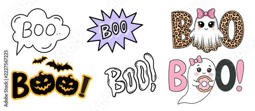 Fotografie Illustration of boo halloween resources