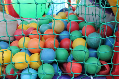 The Rubber Balls in a Childs Activity Play Pen.