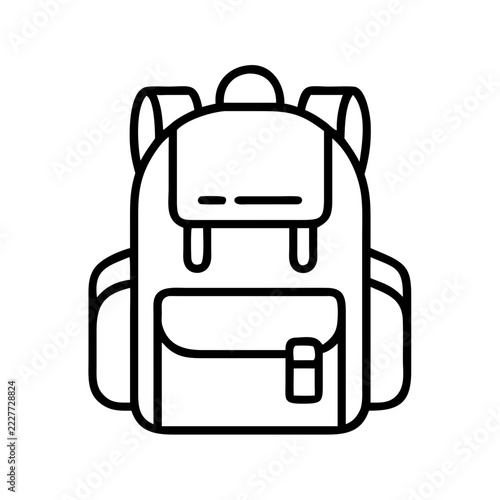 Backpack Icon Vector Illustration for School, Travel and Hiking