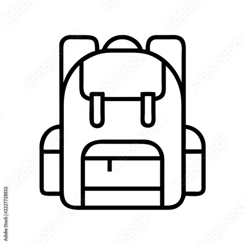 Backpack Icon Vector Illustration for School, Travel and Hiking