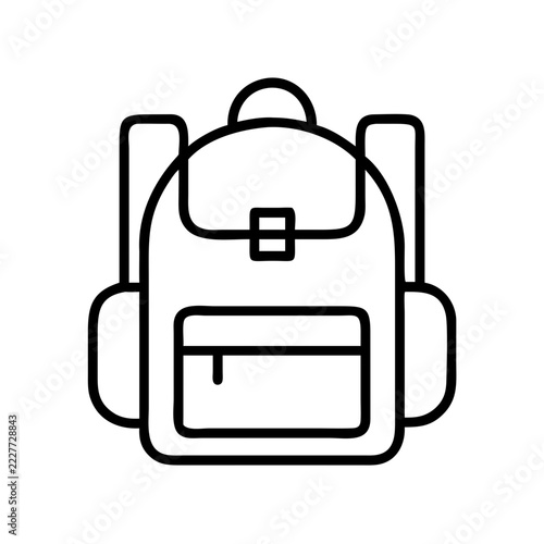 Backpack Icon Vector Illustration for School, Travel and Hiking