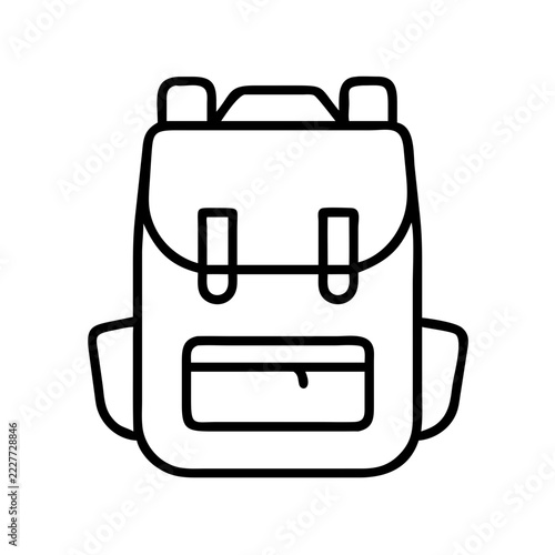 Backpack Icon Vector Illustration for School, Travel and Hiking