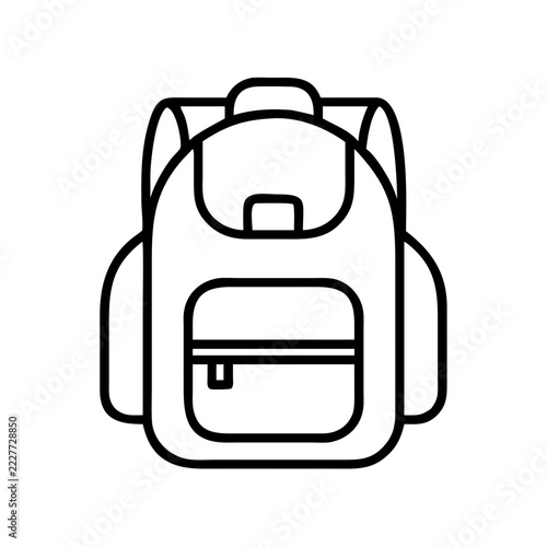 Backpack Icon Vector Illustration for School, Travel and Hiking