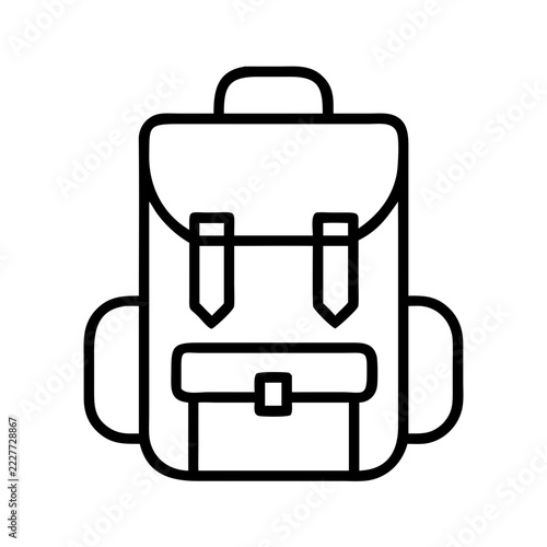 Backpack Icon Vector Illustration for School, Travel and Hiking
