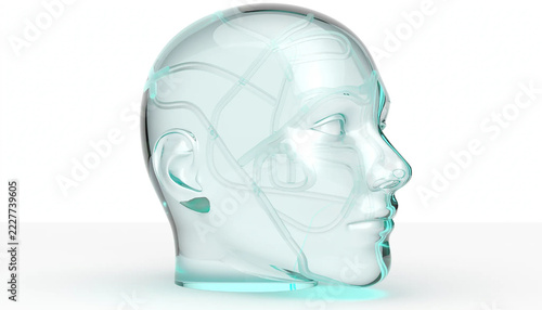 Transparent Human Head Visualizing Thought and Cognitive Processes