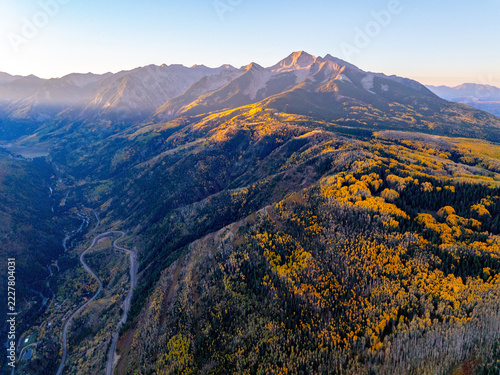 High elevation Colorado grade switch backs in the fall