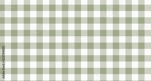 Seamless sage green and white gingham plaid pattern for textiles and backgrounds