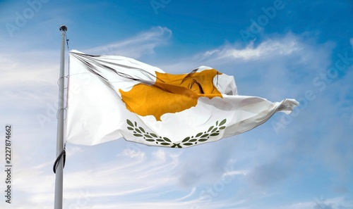 Obraz na plátně Cyprus flag - realistic waving fabric flag