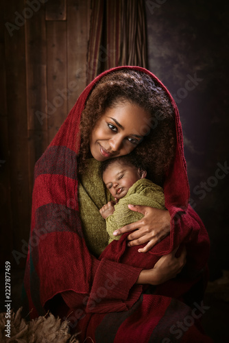 Colorful Christmas Nativity scene