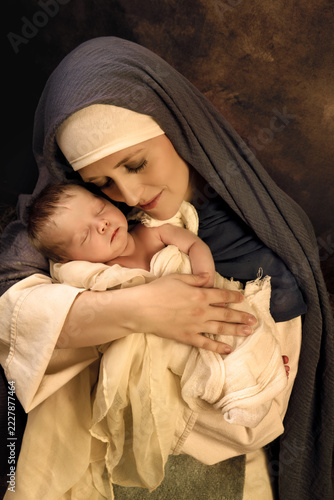 Christmas nativity mother and son