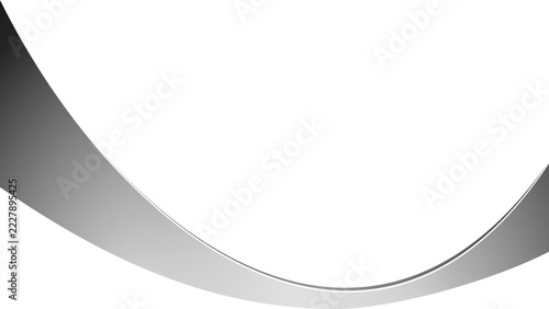 Metallic Silver Abstract Frame Decoration with Smooth Curved Edges for Premium Graphic Design