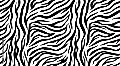 Zebra stripe seamless pattern black white animal print background