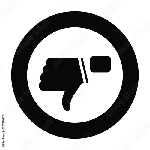 Dislike thumb symbol in circle icon
