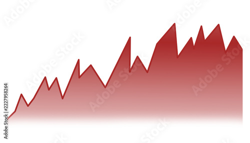 Red Growing Financial Stock Market Chart or Rising Trend Line Chart