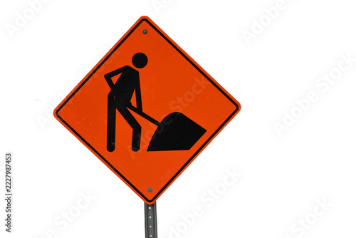 Road worker signalisation: man at work, with transparent background