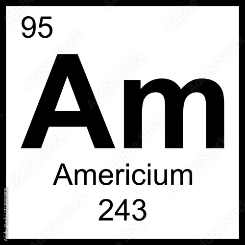 Fotografie Americium periodic table element chemistry symbol