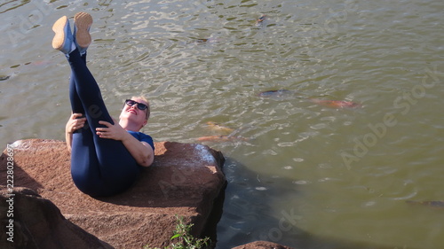 woman relaxing in water