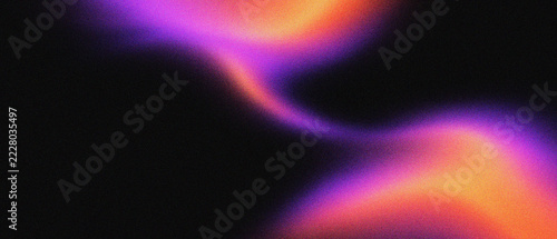 Vibrant purple and orange abstract gradient background with grainy texture, retro aura light leak effect on black, atmospheric lo-fi aesthetic wallpaper for modern digital design projects style.