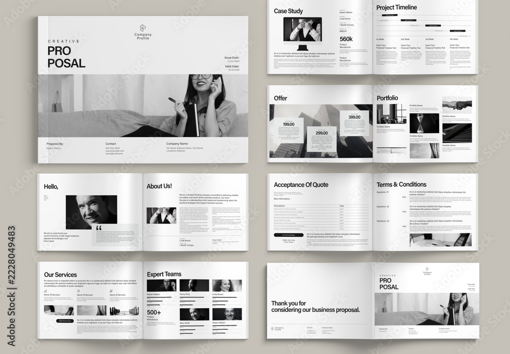 Personal Project Poster Layout Project Proposal Landscape Template Layout Stock Template | Adobe Stock