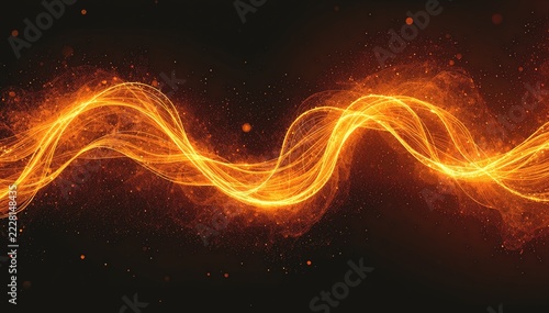 Transparent png of glowing orange dust swirl overlay with sparkling light wave effect magical twirl and shining luxury particle trail isolated line shine element round fantasy See