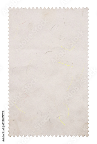 Blank postage stamp isolated on white background