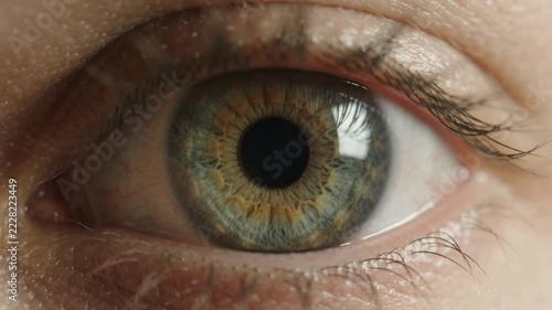 Macro Shot of a Detailed Human Eye Iris and Pupil