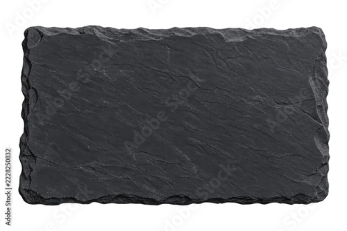 Blank black slate plaque with natural chipped edges isolated