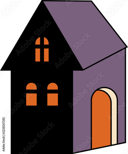 haunted cottage halloween vector shape