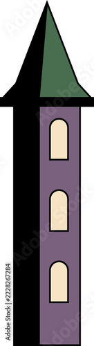 tall spooky tower halloween vector shape