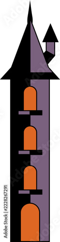 tall spooky tower halloween vector shape