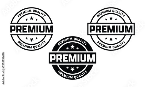 Premium Quality Vintage Badge Logo Collection with Stars and Bold Black White Typography Vector Set