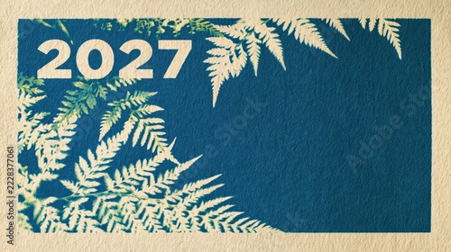 Botanical Cyanotype Print Frames a Fresh 2027