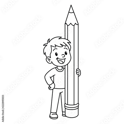 boys with huge pencil