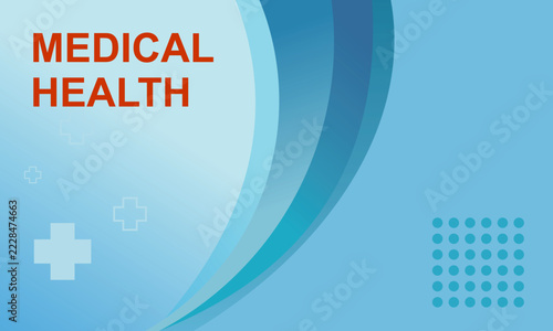 Medical Health Presentation Banner Vector Design Template Background with Blue Curved Wave Graphic