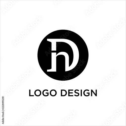 modern Initial  Letter DN ND Monogram Circle Logo Vector Design Template for Business Branding