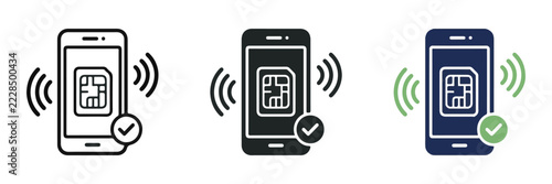 Digital SIM Card Activation Icon for Smartphone