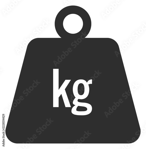 Obraz na plátně Kilogram black icon. Mass measure symbol. Kilo sign