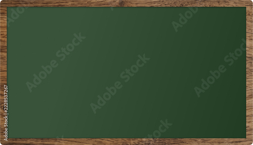 Blank Green Chalkboard with Wooden Frame