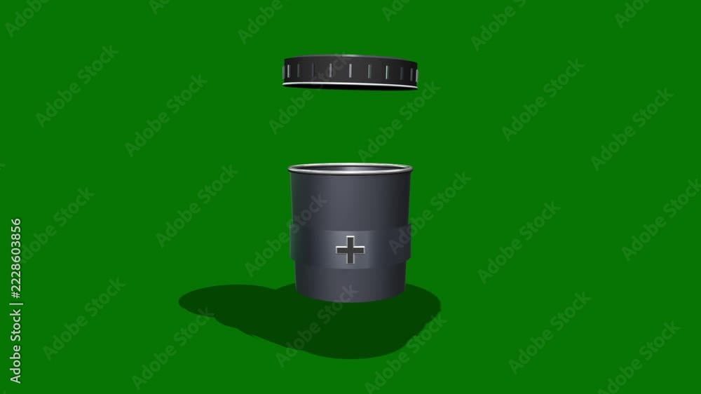 Medical Pill Bottle Opening and Closing Animation with Floating Cap on ...