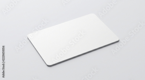 Blank white business card mockup on a light gray background