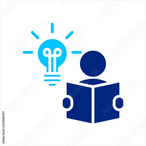 Learning Icon. Learning icon representing education, knowledge acquisition, and personal growth. Vector Illustration.