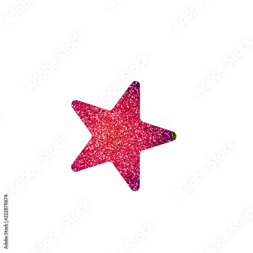 Pink and orange gradient glitter star sparkling element