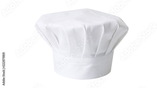 Obraz na plátně Isolated white chef toque hat, professional headwear for cooking and culinary ar