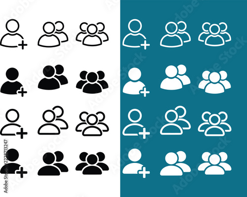 User group icons with plus sign.