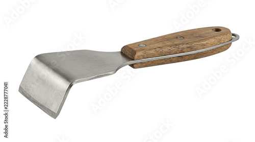 Obraz na plátně Stainless steel and wood grill spatula with ergonomic handle