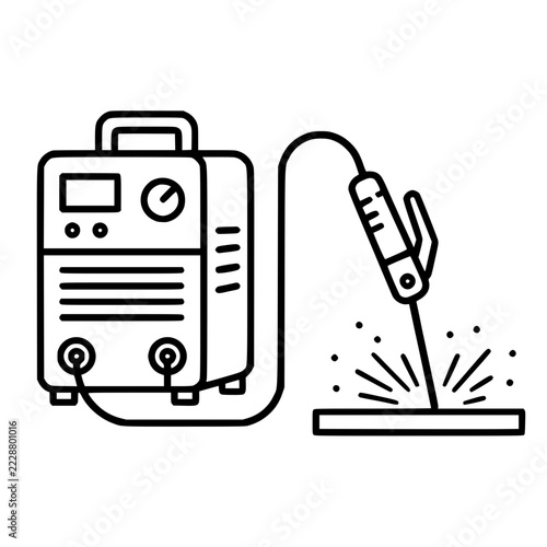 Arc Welder Machine Line Icon. generative AI
