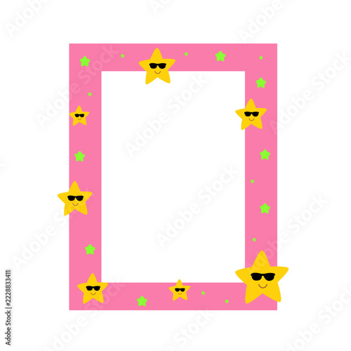 Cute Girls Photo Frame with Pink Bows and Floral Decorations